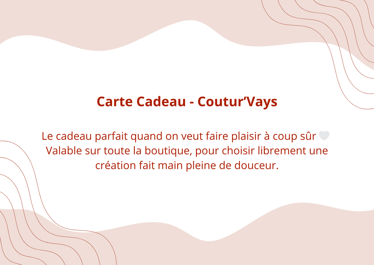 Carte Cadeau - Coutur'Vays