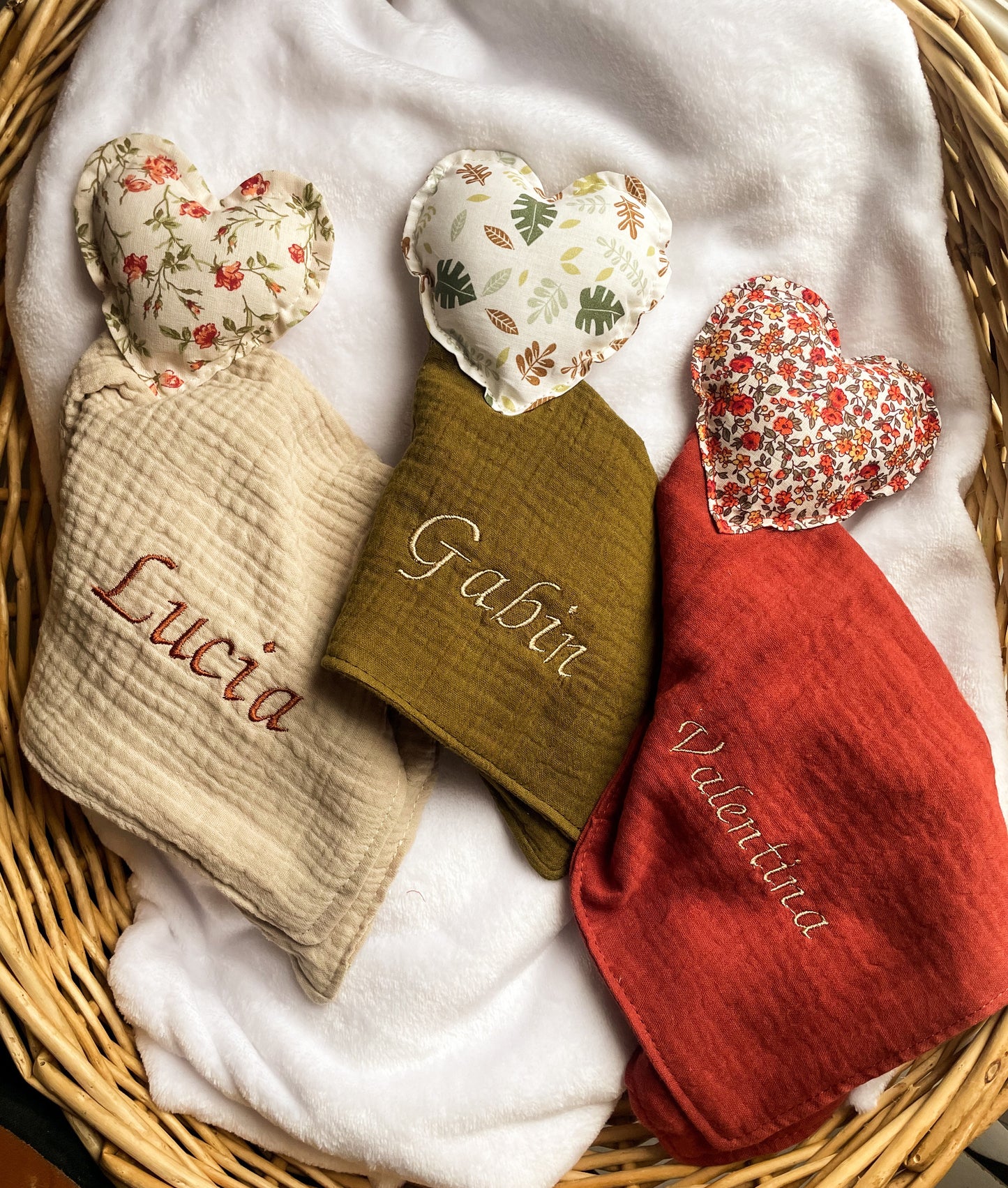 Doudou Cœur - Gaze de Coton ❤️